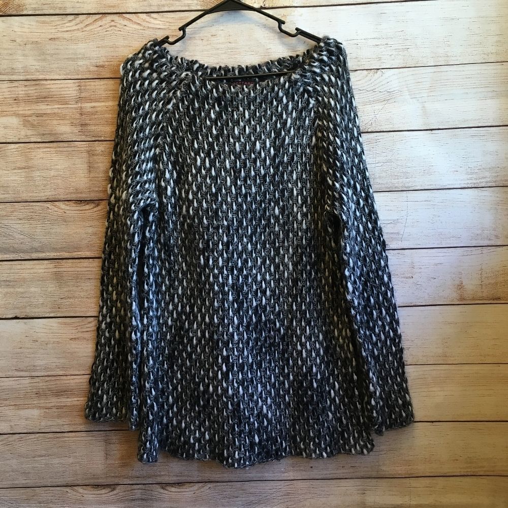 GOTTARDI MARLED BLACK AND WHITE SWEATER IN WOOL AND MOHAIR BLEND